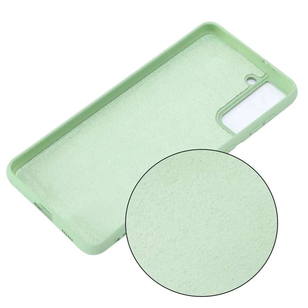 For Samsung Galaxy S21 4G/5G Shockproof Soft Liquid Silicone Phone Case Mobile Phone Covering Shell - Green - 3