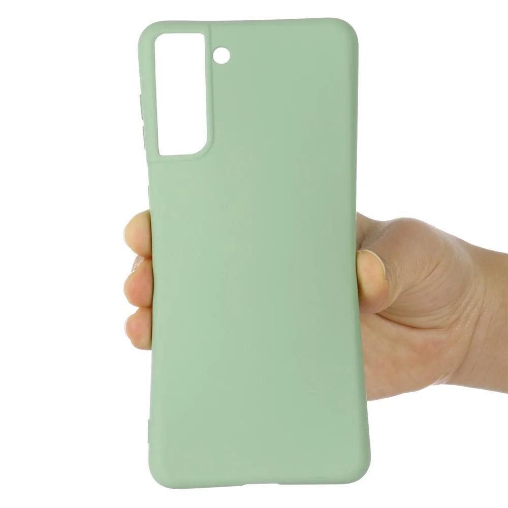 For Samsung Galaxy S21 4G/5G Shockproof Soft Liquid Silicone Phone Case Mobile Phone Covering Shell - Green - 5