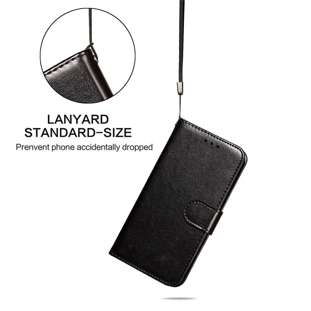 Dual-sided Magnetic Clasp Leather Wallet Stand Phone Case Shell for Samsung Galaxy S21+ 5G - Black - 7