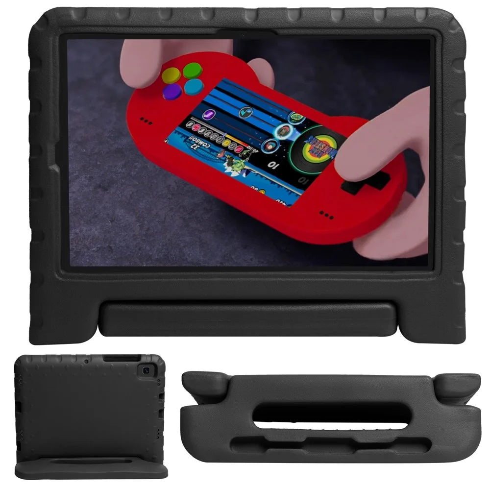 Kickstand Anti-shock EVA Tablet Case with Stylus Slot for Samsung Galaxy Tab A7 10.4 (2022) / (2020) - Black - 1