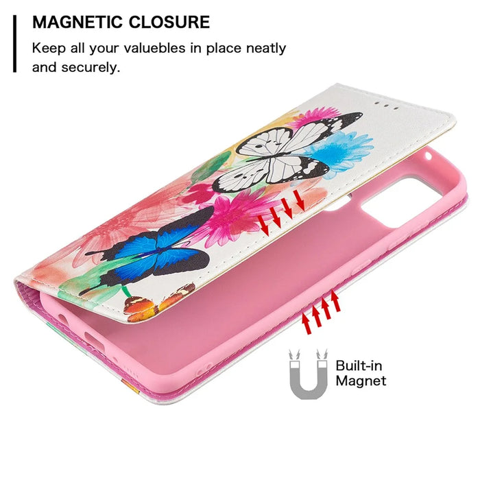 PU Leather Pattern Printing Auto-absorbed Case with Stand for Samsung Galaxy A21s - Two Butterflies - 6