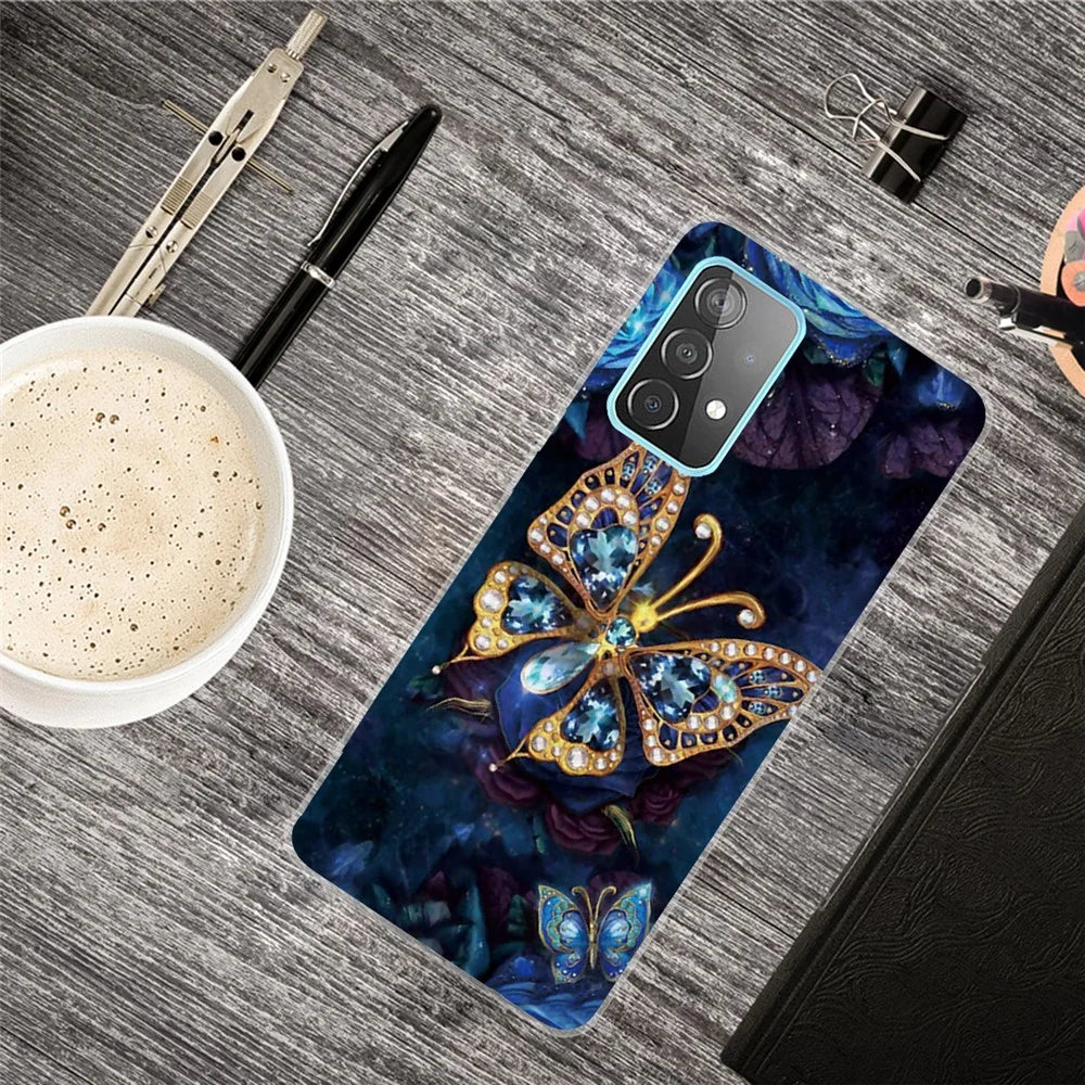 Pattern Printing Flexible TPU Phone Case for Samsung Galaxy A32 5G/M32 5G - Beautiful Butterfly - 2