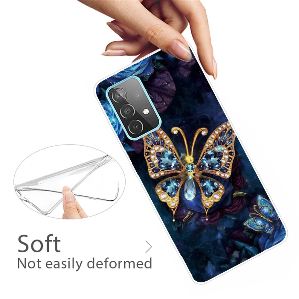 Pattern Printing Flexible TPU Phone Case for Samsung Galaxy A32 5G/M32 5G - Beautiful Butterfly - 3