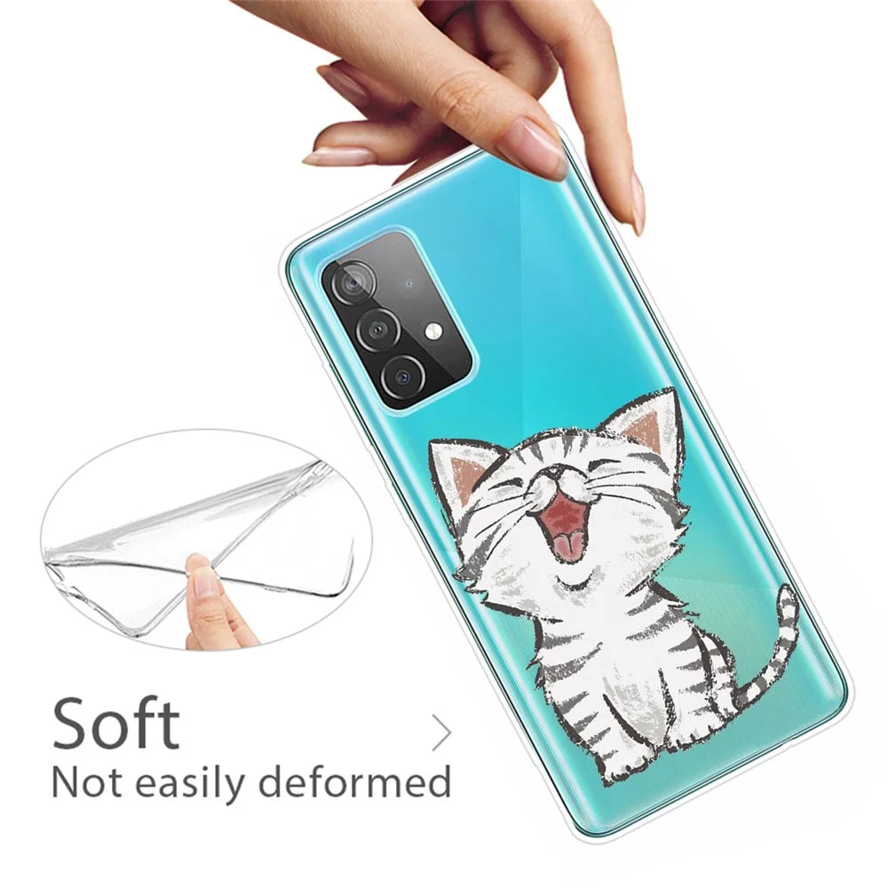 Pattern Printing Flexible TPU Phone Case for Samsung Galaxy A52 4G/5G / A52s 5G - Cat - 3