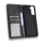 Retro Style Auto-absorbed Wallet Stand TPU + PU Leather Phone Case for Samsung Galaxy S21 4G/5G - Black - 5