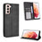 Auto-absorbed Retro Style Wallet Stand Leather Phone Case for Samsung Galaxy S21+ 5G - Black - 1