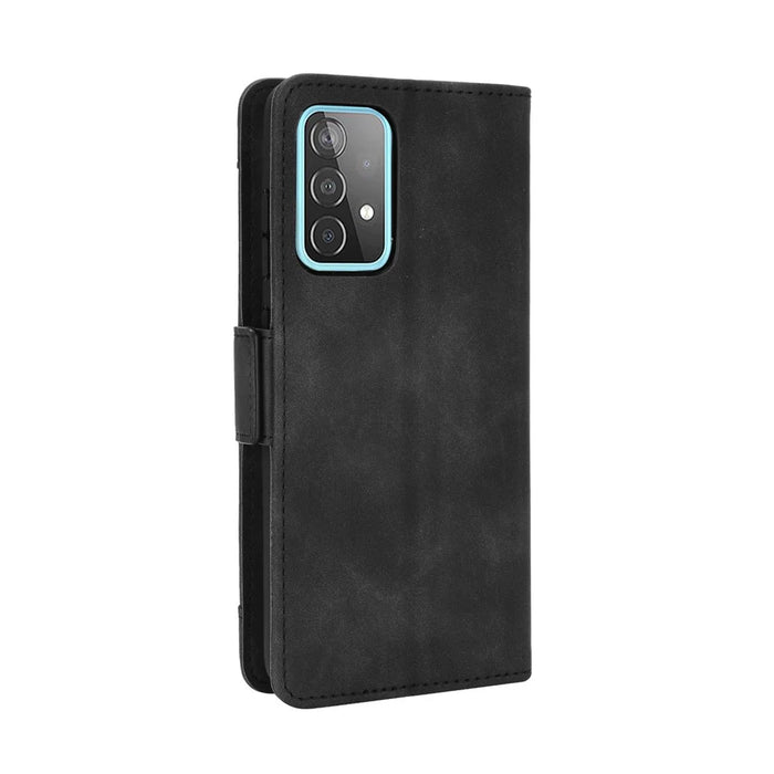 Leather Protective Case for Samsung Galaxy A52 4G/5G / A52s 5G Multiple Card Slots Shell - Black - 6