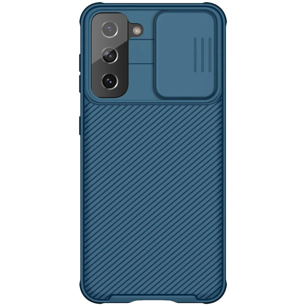 NILLKIN CamShield Pro Shell PC Panel + TPU Frame Full Protection Cover for Samsung Galaxy S21 4G/5G - Blue - 2