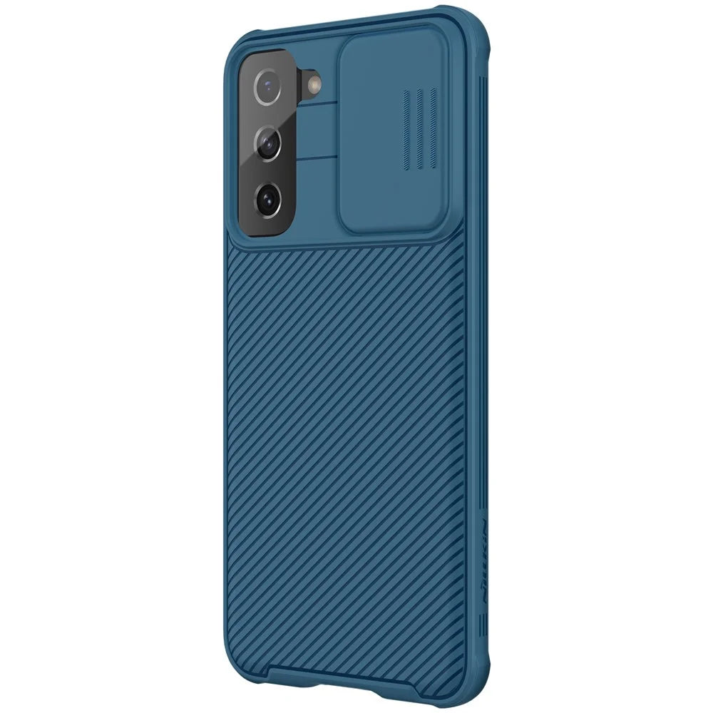 NILLKIN CamShield Pro Shell PC Panel + TPU Frame Full Protection Cover for Samsung Galaxy S21 4G/5G - Blue - 4