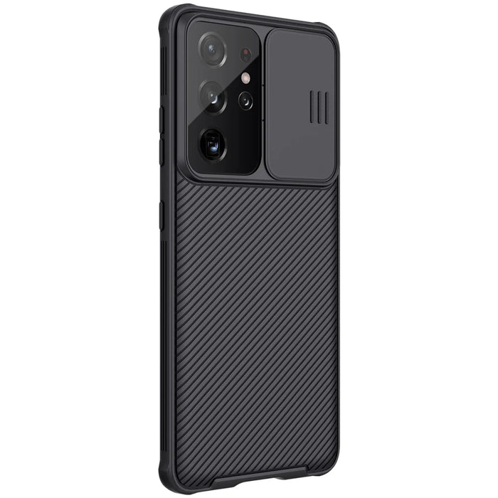 NILLKIN CamShield Pro Drop Resistant PC Panel + TPU Frame Cover Shell for Samsung Galaxy S21 Ultra 5G - Black - 6