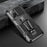 Back Clip Plastic + TPU Hybrid Case Kickstand Shell with Built-in Metal Sheet for Samsung Galaxy A72 4G/5G - Grey - 1