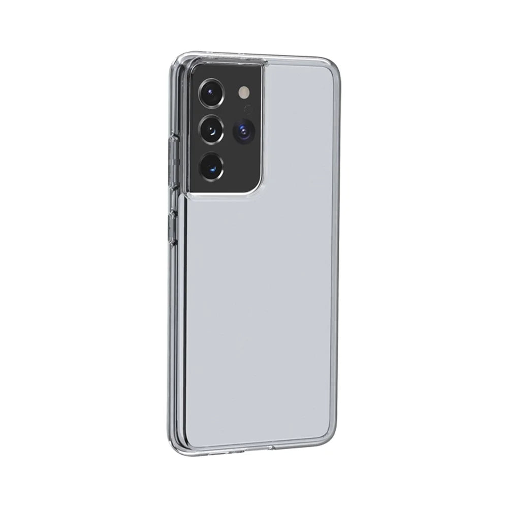 Anti-fingerprint PC+TPU Combo Back Case for Samsung Galaxy S21 Ultra 5G Clear Design Phone Shell - Black - 3