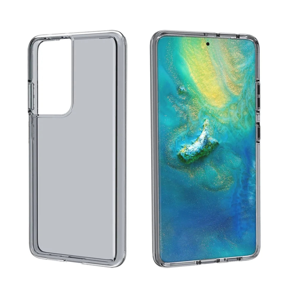 Anti-fingerprint PC+TPU Combo Back Case for Samsung Galaxy S21 Ultra 5G Clear Design Phone Shell - Black - 6