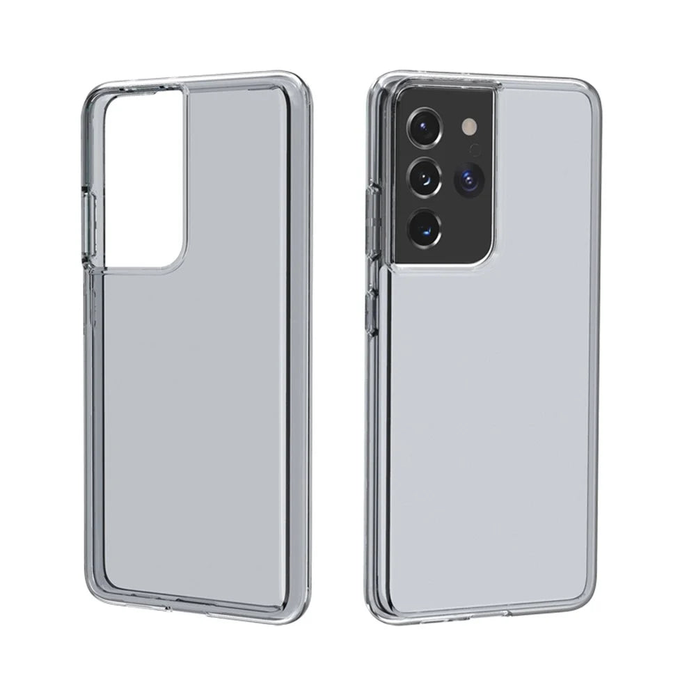 Anti-fingerprint PC+TPU Combo Back Case for Samsung Galaxy S21 Ultra 5G Clear Design Phone Shell - Black - 7