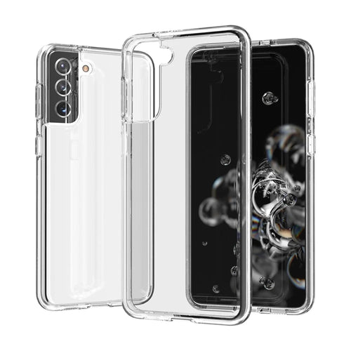 Clear Design Anti-fingerprint Case for Samsung Galaxy S21 Plus 5G PC+TPU Combo Back Case - Transparent - 1