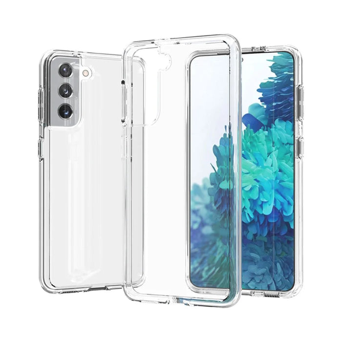 Clear Design Anti-fingerprint PC+TPU Combo Back Case for Samsung Galaxy S21 4G/5G - Transparent - 1