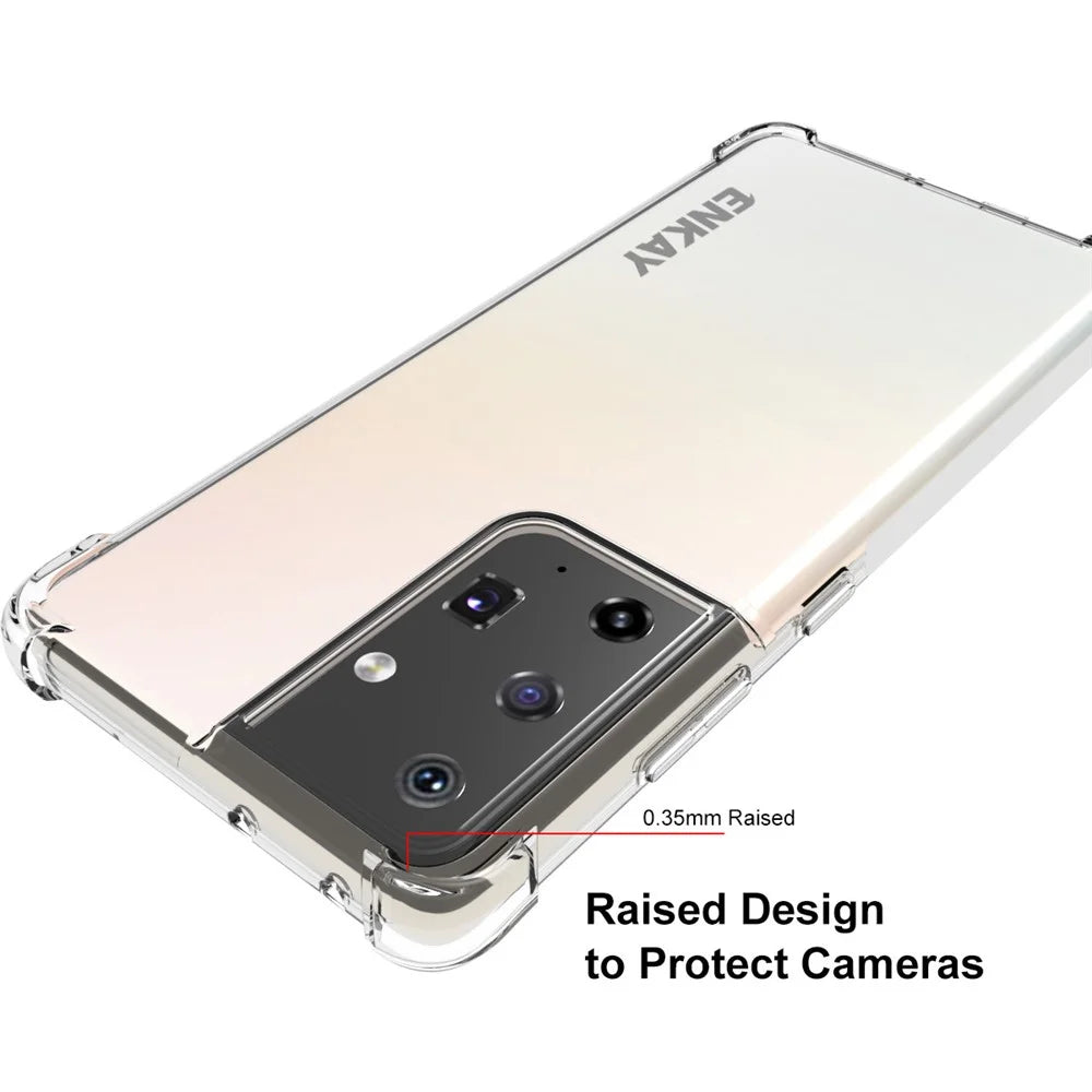 ENKAY HAT PRINCE ENK-PC094 Antislip 4 Corners Thickened Shockproof Clear TPU Cover for Samsung Galaxy S21 Ultra 5G - 3