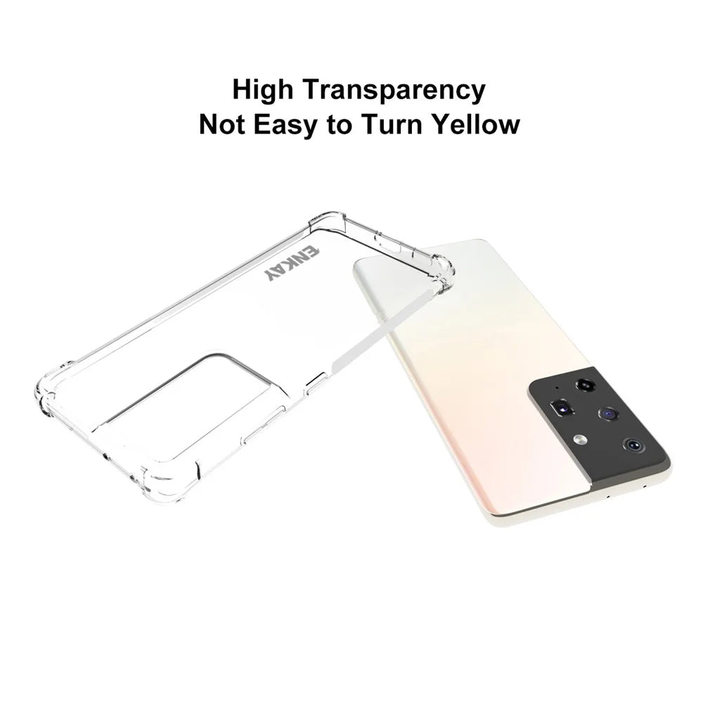 ENKAY HAT PRINCE ENK-PC094 Antislip 4 Corners Thickened Shockproof Clear TPU Cover for Samsung Galaxy S21 Ultra 5G - 5