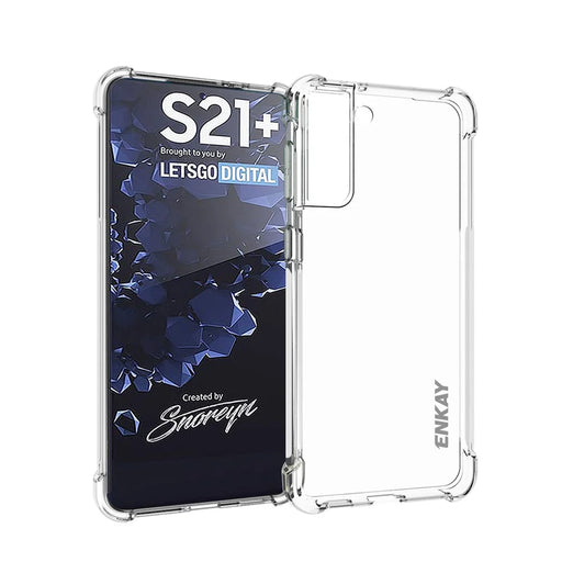 ENKAY Shockproof Transparent TPU Case with [Full Glue] 0.2mm 9H 2.5D Full Covering Tempered Glass Protector for Samsung Galaxy S21+ 5G - 2