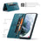 AUTSPACE A01 Series RFID Blocking Retro Matte Leather Case Wallet for Samsung Galaxy S21 4G/5G - Blue - 2