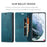 AUTSPACE A01 Series RFID Blocking Retro Matte Leather Case Wallet for Samsung Galaxy S21 4G/5G - Blue - 5