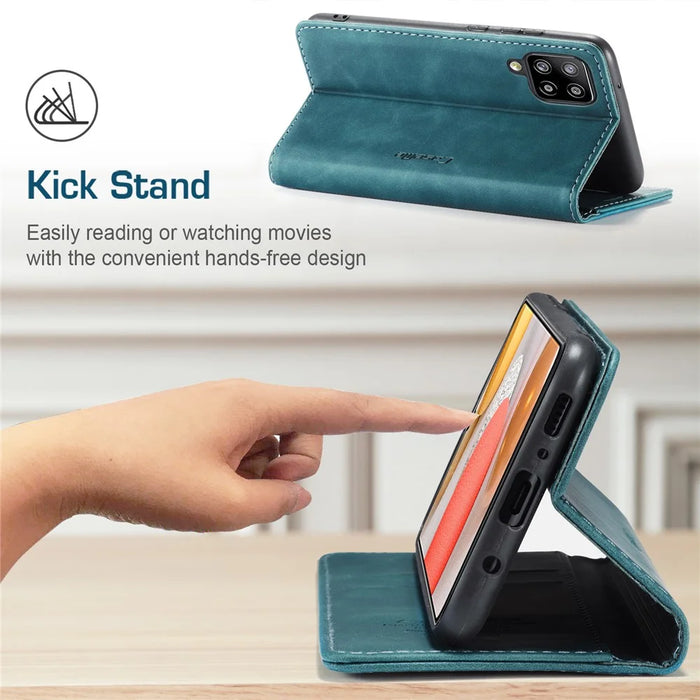 CASEME 013 Series Auto-absorbed Wallet Leather Shell for Samsung Galaxy S21+ 5G - Blue - 4