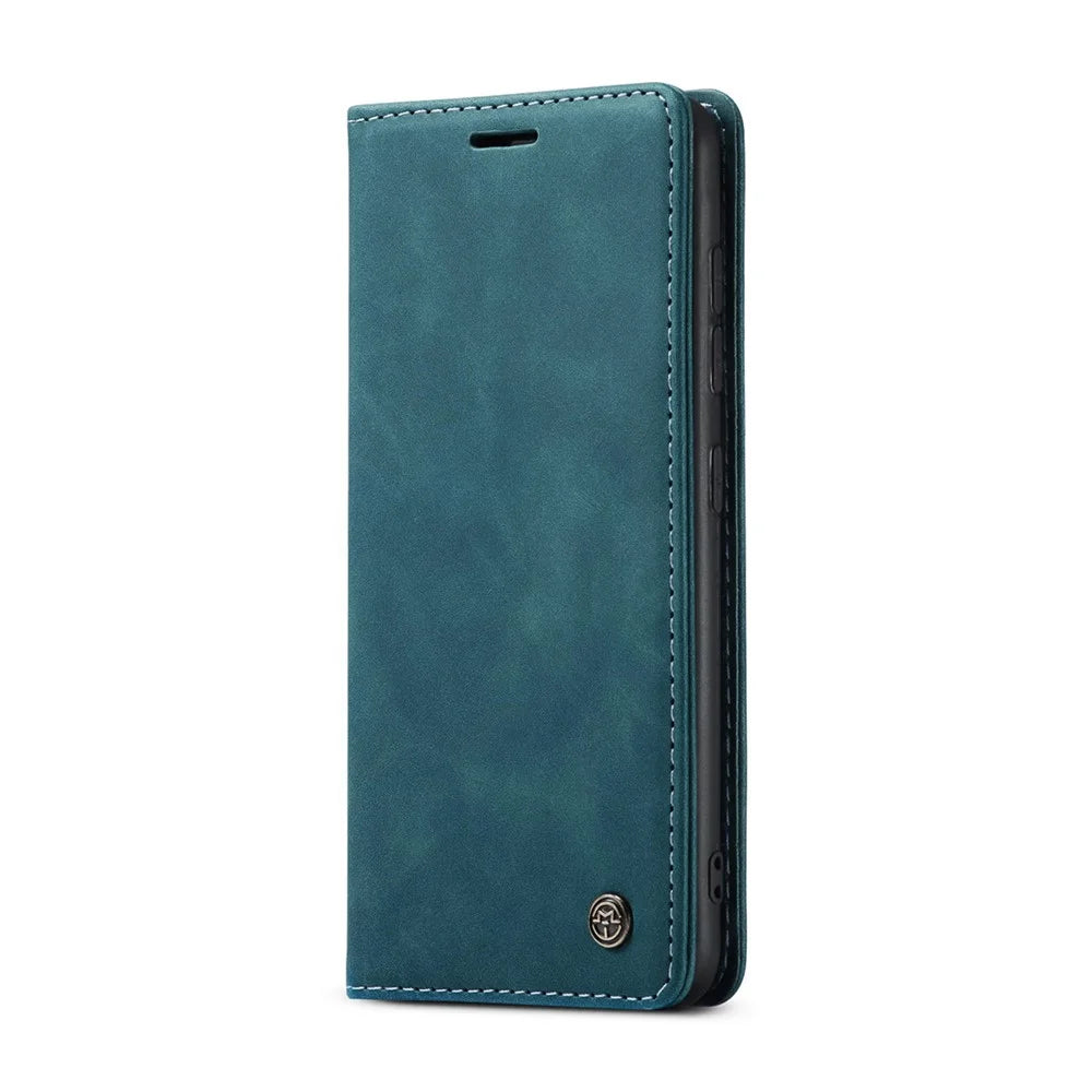 CASEME 013 Series Auto-absorbed Wallet Leather Shell for Samsung Galaxy S21+ 5G - Blue - 5