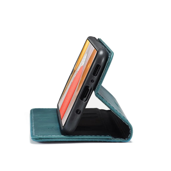 CASEME 013 Series Auto-absorbed Wallet Leather Shell for Samsung Galaxy S21+ 5G - Blue - 6