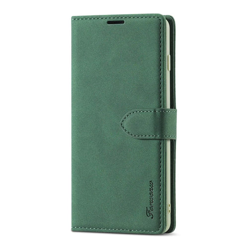 FORWENW F1 Series Wallet Stand Full Protection Leather Cover Case for Samsung Galaxy S21 4G/5G - Green - 1