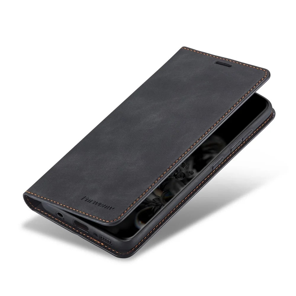 FORWENW Fantasy Series Wallet  Leather Phone Stand Case for Samsung Galaxy S21 4G/5G - Black - 4