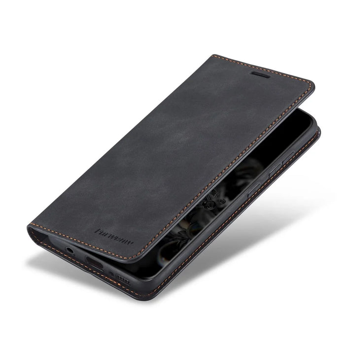 FORWENW Fantasy Series Wallet  Leather Phone Stand Case for Samsung Galaxy S21 4G/5G - Black - 4