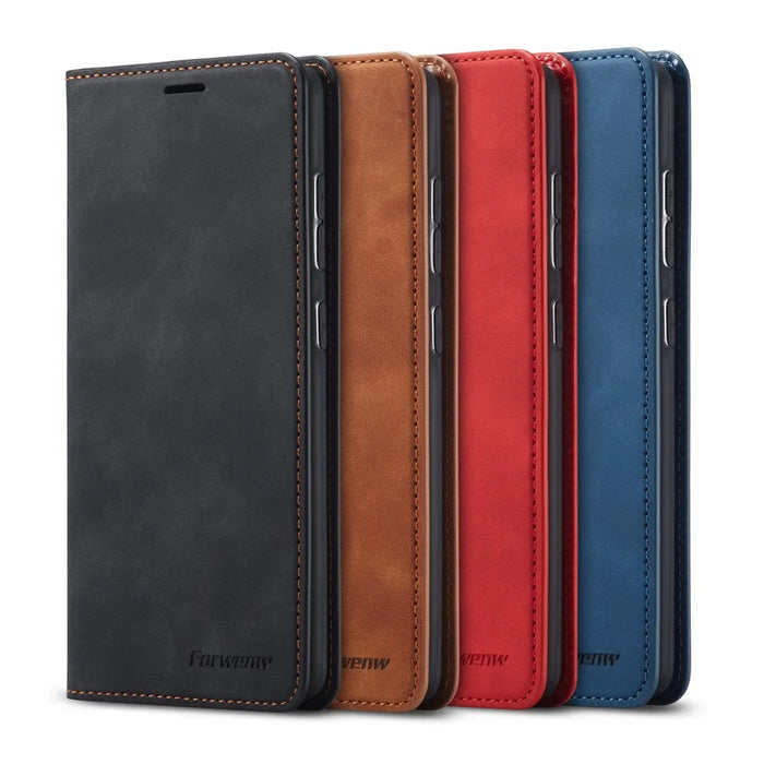 FORWENW Fantasy Series Wallet  Leather Phone Stand Case for Samsung Galaxy S21 4G/5G - Black - 7