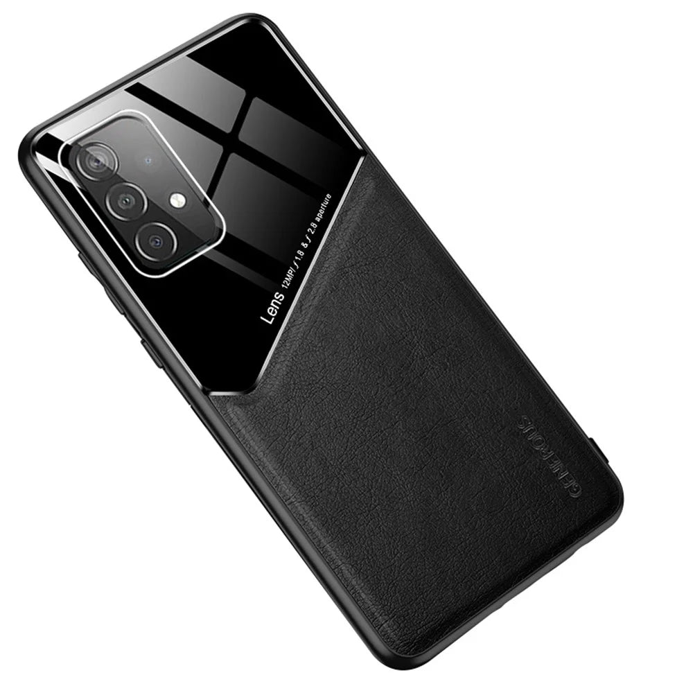 Built-in Magnetic Metal Sheet PC TPU Phone Case for Samsung Galaxy A52 4G/5G / A52s 5G - Black - 1
