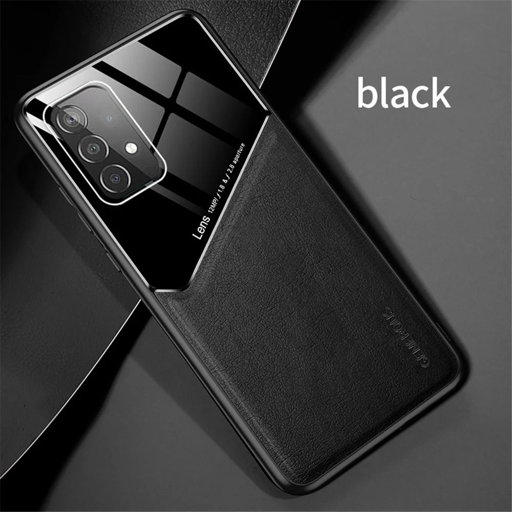 Built-in Magnetic Metal Sheet PC TPU Phone Case for Samsung Galaxy A52 4G/5G / A52s 5G - Black - 2