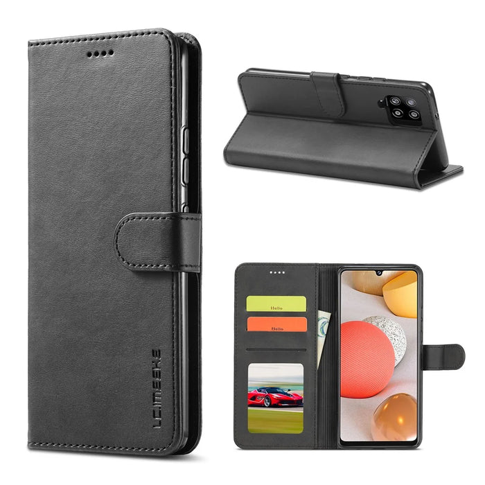 LC.IMEEKE for Samsung Galaxy A42 5G Leather Wallet Case - Black - 1