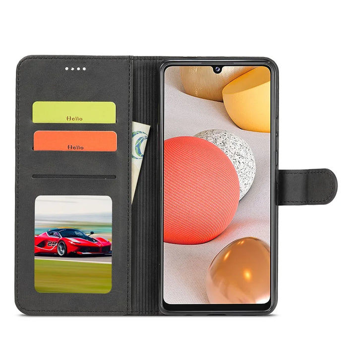 LC.IMEEKE for Samsung Galaxy A42 5G Leather Wallet Case - Black - 5