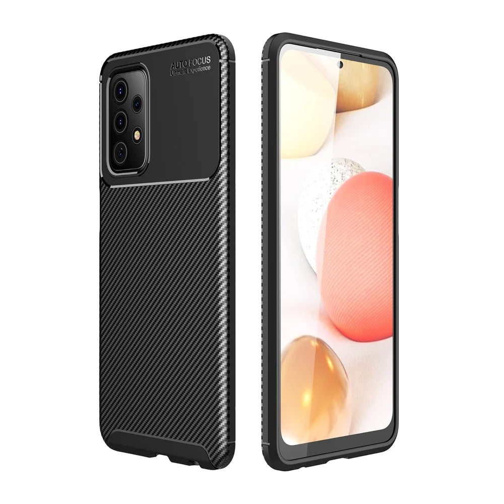 For Samsung Galaxy A52 4G/5G / A52s 5G Drop Resistant Carbon Fiber Texture Surface TPU Mobile Phone Case - Black - 1