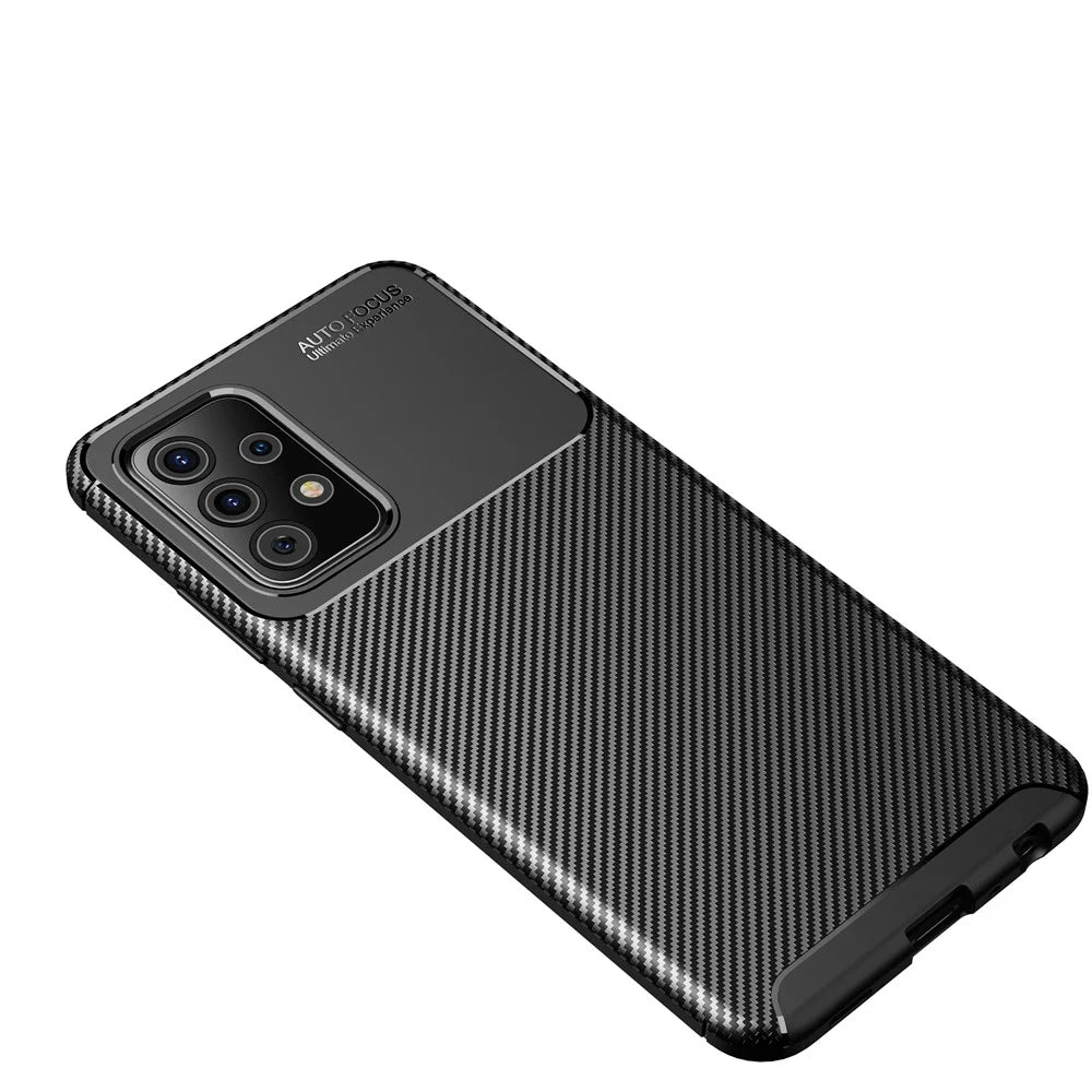 For Samsung Galaxy A52 4G/5G / A52s 5G Drop Resistant Carbon Fiber Texture Surface TPU Mobile Phone Case - Black - 2