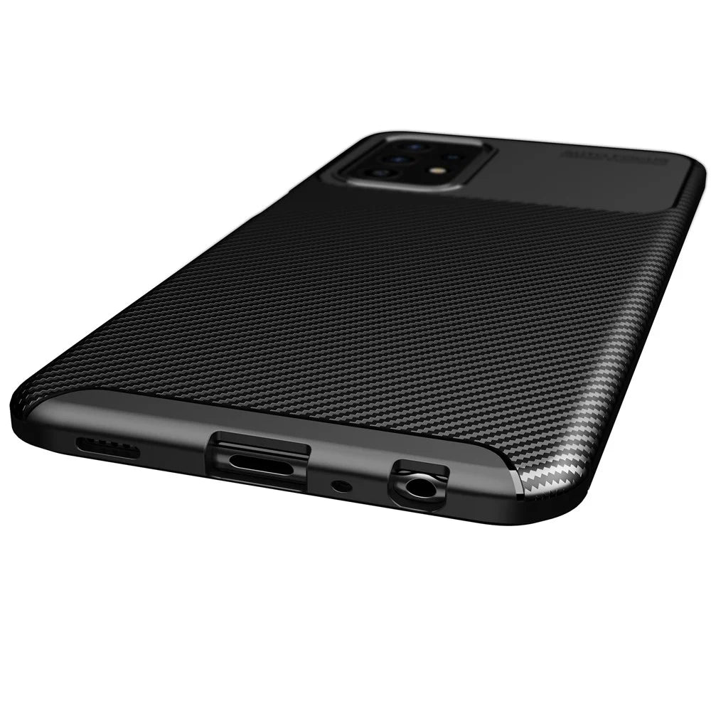 For Samsung Galaxy A52 4G/5G / A52s 5G Drop Resistant Carbon Fiber Texture Surface TPU Mobile Phone Case - Black - 4