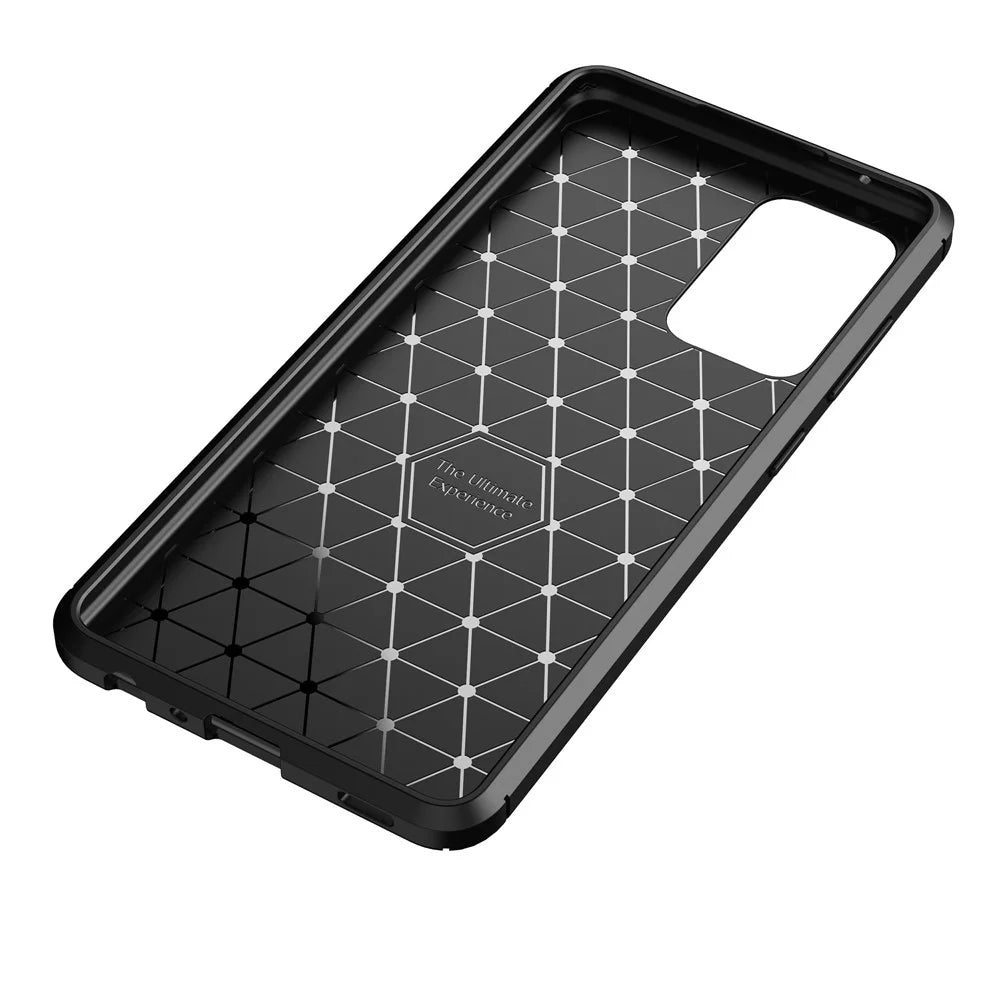 For Samsung Galaxy A52 4G/5G / A52s 5G Drop Resistant Carbon Fiber Texture Surface TPU Mobile Phone Case - Black - 6