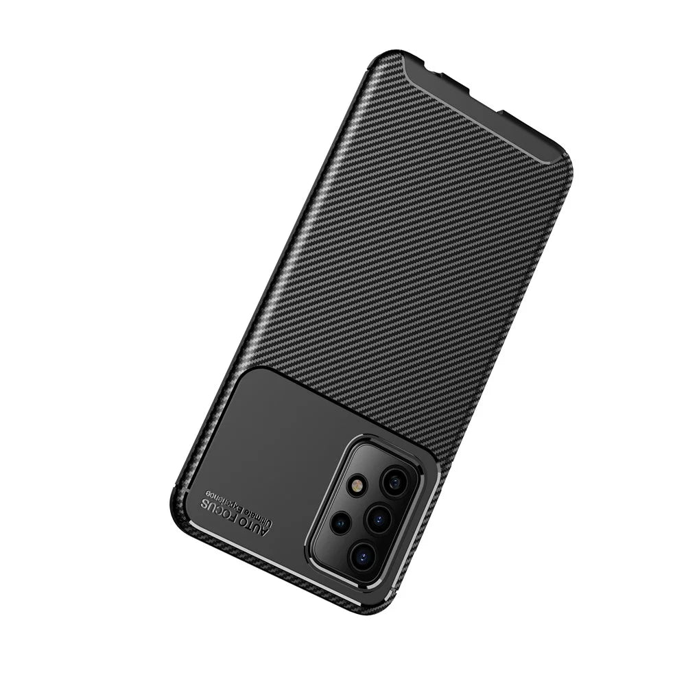 For Samsung Galaxy A52 4G/5G / A52s 5G Drop Resistant Carbon Fiber Texture Surface TPU Mobile Phone Case - Black - 7