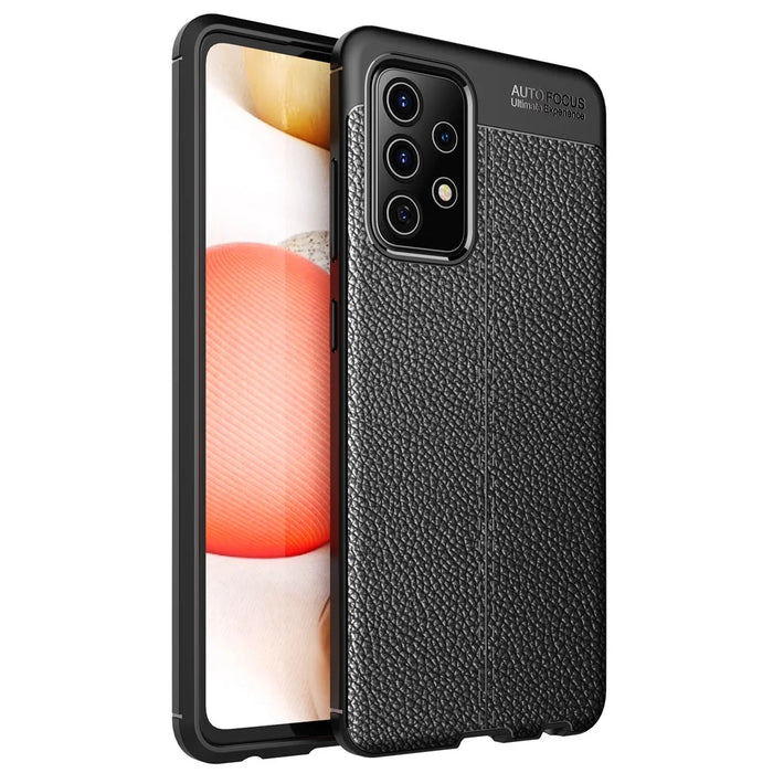 Litchi Texture Soft TPU Protector Mobile Phone Cover for Samsung Galaxy A52 4G/5G / A52s 5G - Black - 1