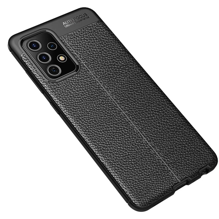 Litchi Texture Soft TPU Protector Mobile Phone Cover for Samsung Galaxy A52 4G/5G / A52s 5G - Black - 2