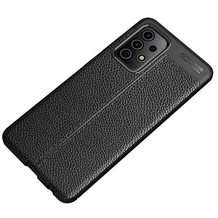 Litchi Texture Soft TPU Protector Mobile Phone Cover for Samsung Galaxy A52 4G/5G / A52s 5G - Black - 3