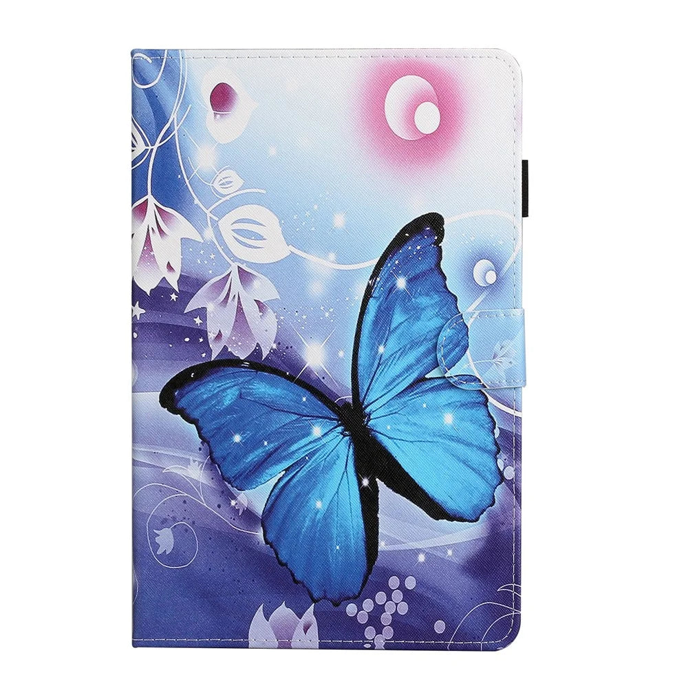 Pattern Printing Card Holder Stand TPU + PU Leather Tablet Case for Samsung Galaxy Tab A7 10.4 (2020)  / (2022) T500 - Butterfly - 2