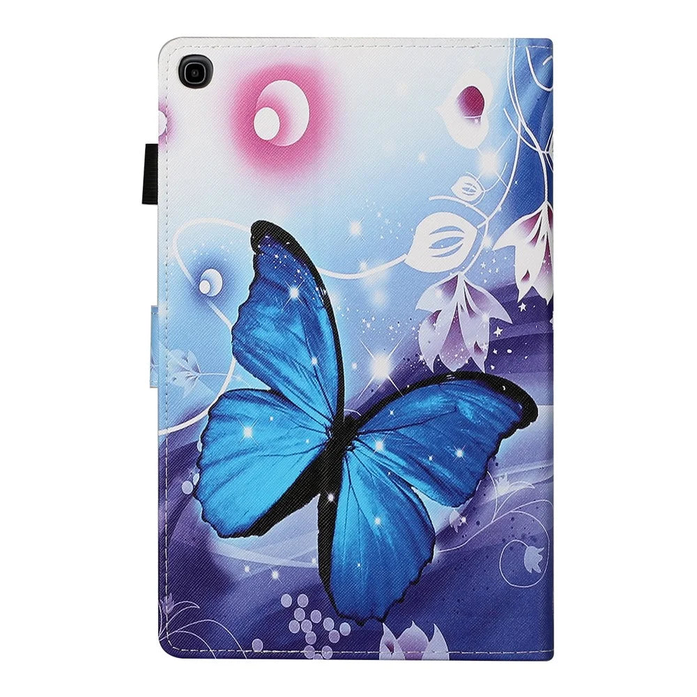Pattern Printing Card Holder Stand TPU + PU Leather Tablet Case for Samsung Galaxy Tab A7 10.4 (2020)  / (2022) T500 - Butterfly - 3