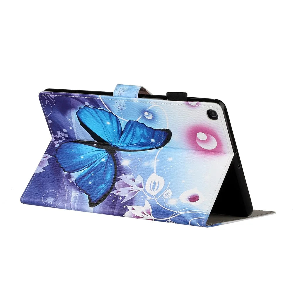 Pattern Printing Card Holder Stand TPU + PU Leather Tablet Case for Samsung Galaxy Tab A7 10.4 (2020)  / (2022) T500 - Butterfly - 4