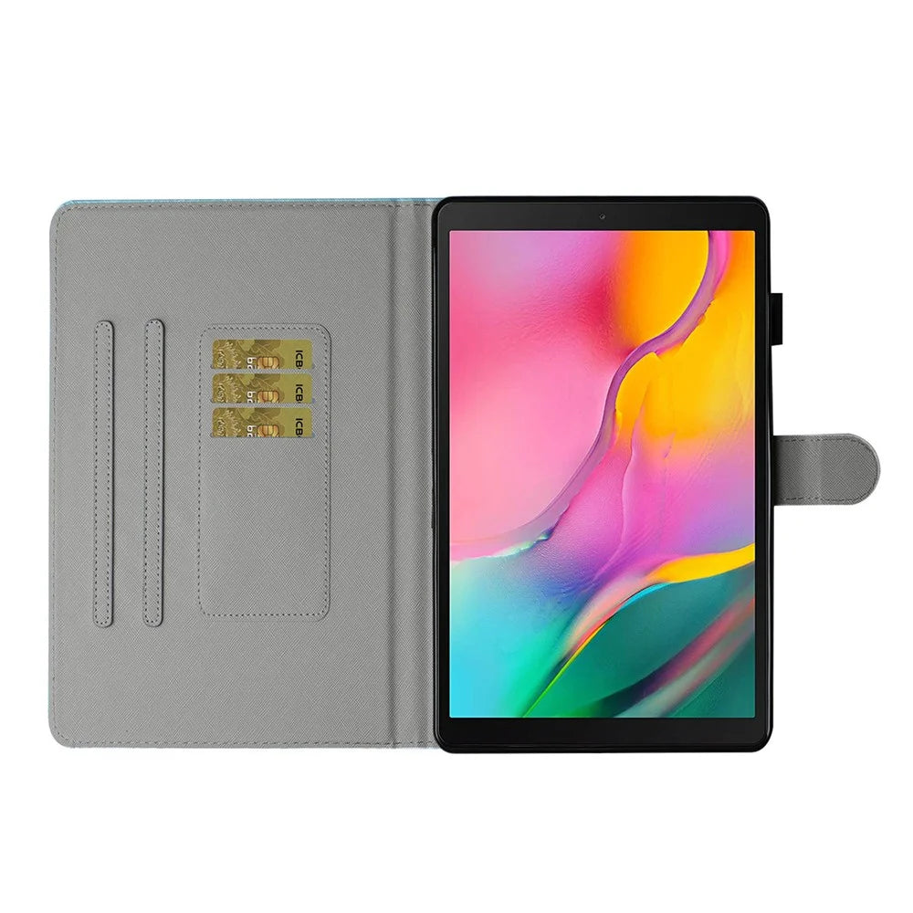 Pattern Printing Card Holder Stand TPU + PU Leather Tablet Case for Samsung Galaxy Tab A7 10.4 (2020)  / (2022) T500 - Butterfly - 5