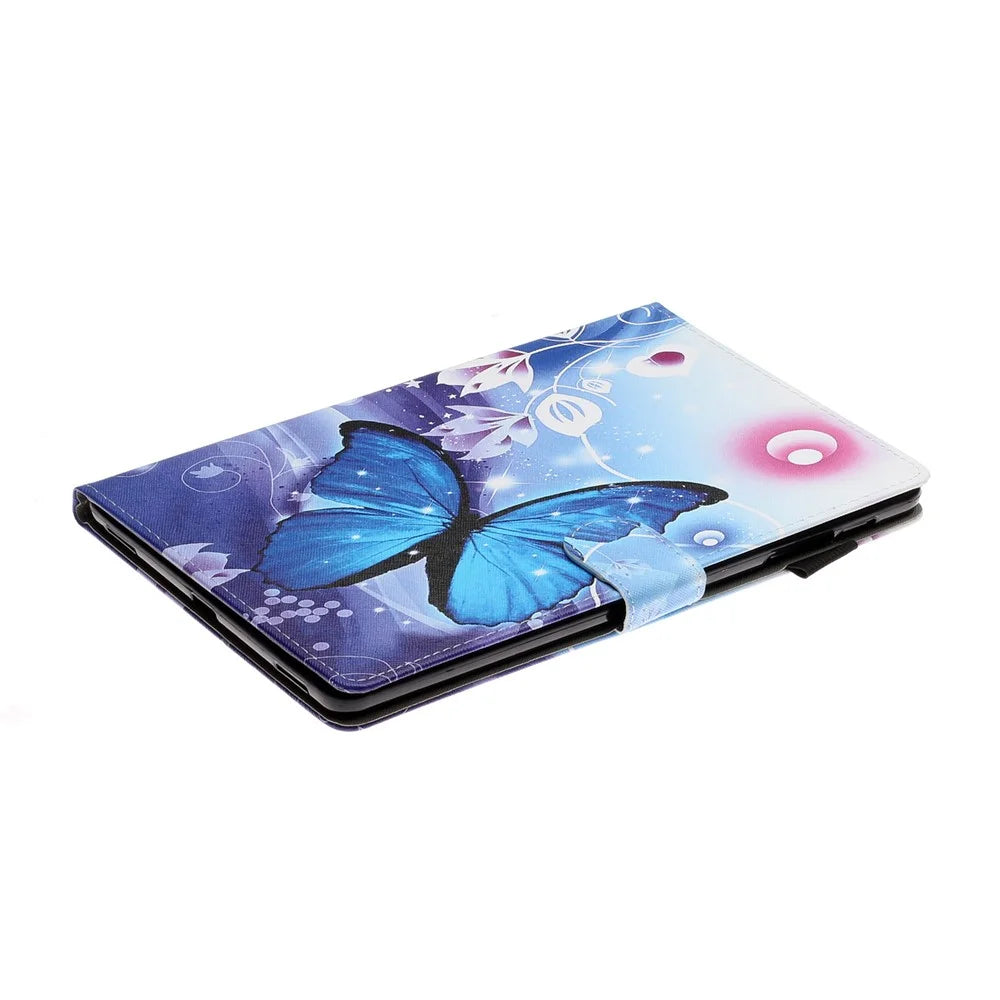 Pattern Printing Card Holder Stand TPU + PU Leather Tablet Case for Samsung Galaxy Tab A7 10.4 (2020)  / (2022) T500 - Butterfly - 6