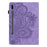 Imprinted Flower Pattern Leather Wallet Stand Tablet Protective Shell for Samsung Galaxy Tab S7 SM-T870 SM-T875 SM-T876B / S8 - Purple - 2